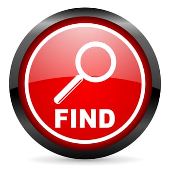 find round red glossy icon on white background