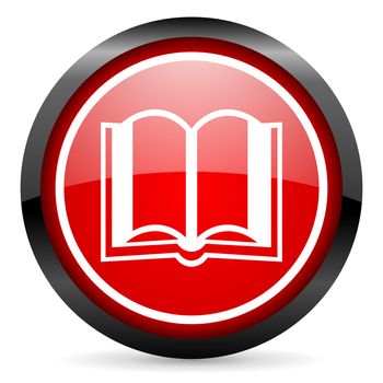 book round red glossy icon on white background