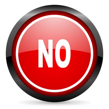 no round red glossy icon on white background