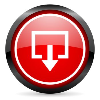 exit round red glossy icon on white background