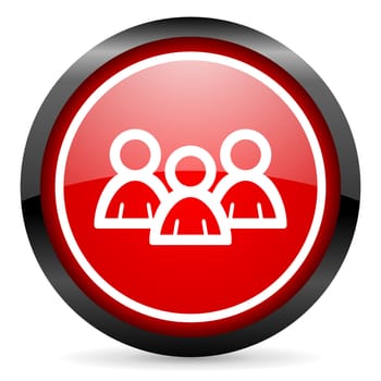 forum round red glossy icon on white background