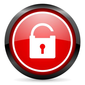 protect round red glossy icon on white background