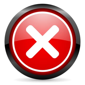 cancel round red glossy icon on white background