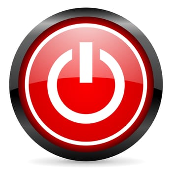 power round red glossy icon on white background