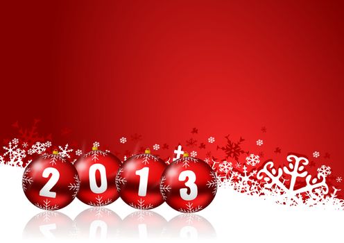 2013 new years illustration with christmas balls