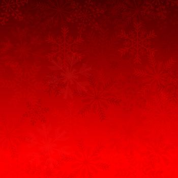 red christmas card with snowflakes