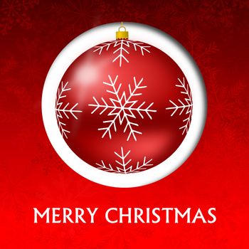 red christmas card with snowflakes illustration