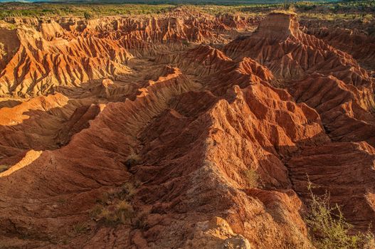 The red rock formations in Tatacoa Desert in Huila, Colombia