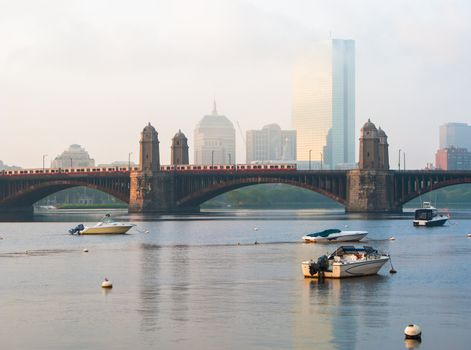 MBTA Red Line crossing Boston's Longfellow Bridge