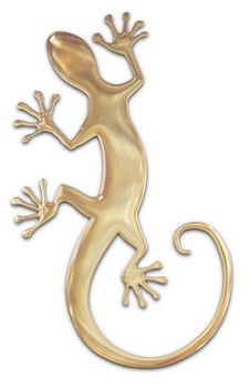 Illustration of an isolated gold Gecko