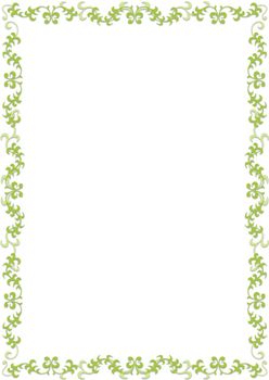 Illustration of a green floral frame