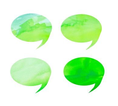 bubble talk tag watercolor on white background