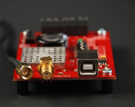 stock pictures of an electronics board with a radiofrequency connector