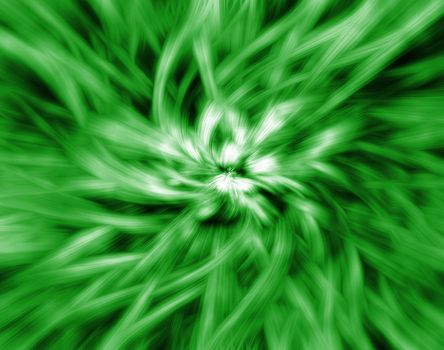 Abstract background. Green and black twisted radial rays