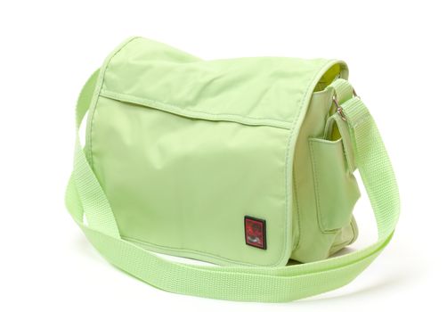 Green Shoulder bag, on white background