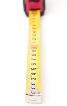 Tape Measure, closeup on white background