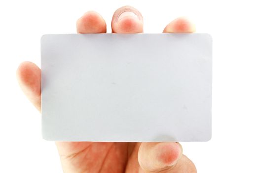 blank business card on white background.