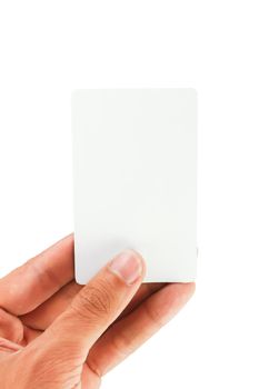 blank business card on white background.