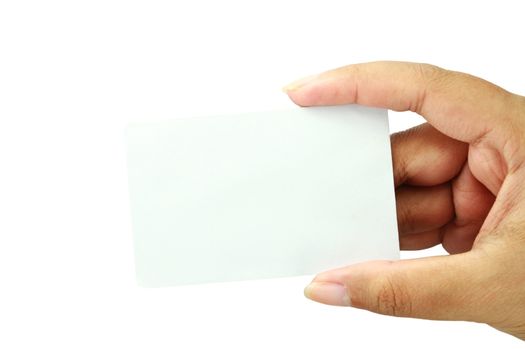 blank business card on white background.