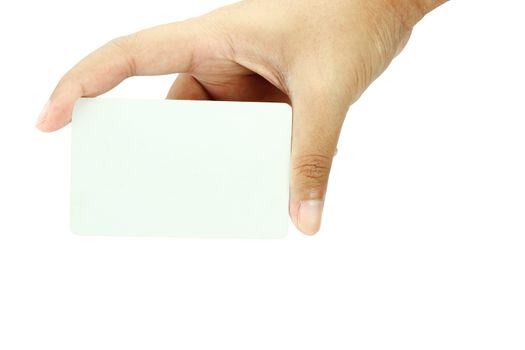 blank business card on white background.