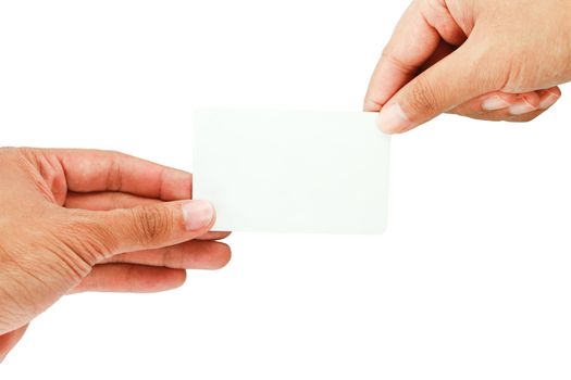 blank business card on white background.