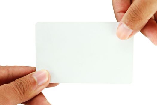 blank business card on white background.