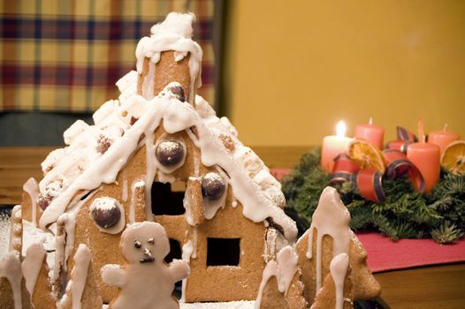 Gingerbread House in a living room