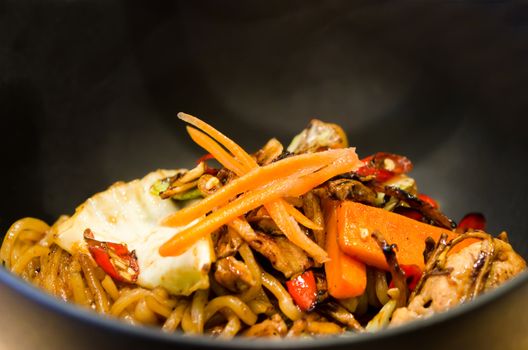 spicy yakisoba, japanese stir-fried noodles