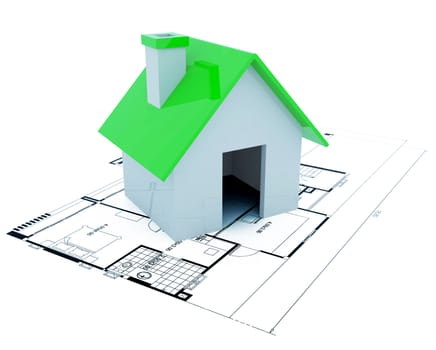 3D Little home with design page