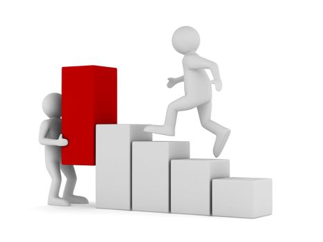 financial diagramme on white background. Isolated 3D image