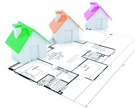 3D Little home with design page