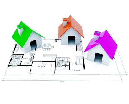 3D Little home with design page