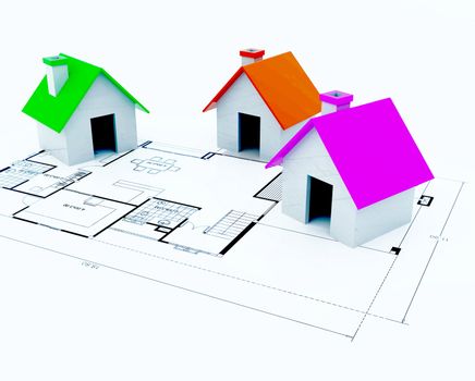 3D Little home with design page