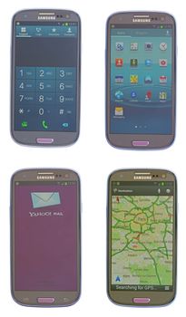 Touch screen phone menu, Samusng Galaxy SIII with Android