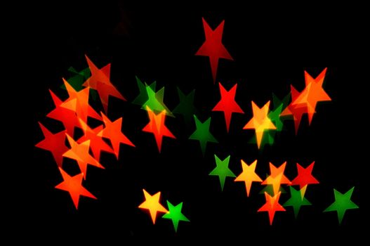 star shape and colorful christmas lights