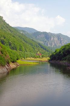 Summer lake in the mountains,, in Romania