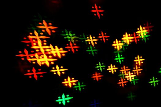 star knife shape and multi-colored christmas lights