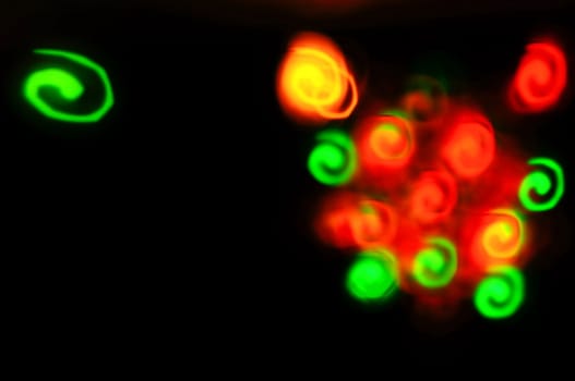 swirl shape and multi-colored christmas lights
