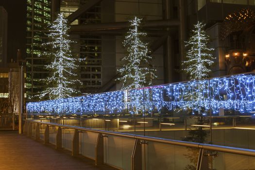 modern city street illumination by Christmas time