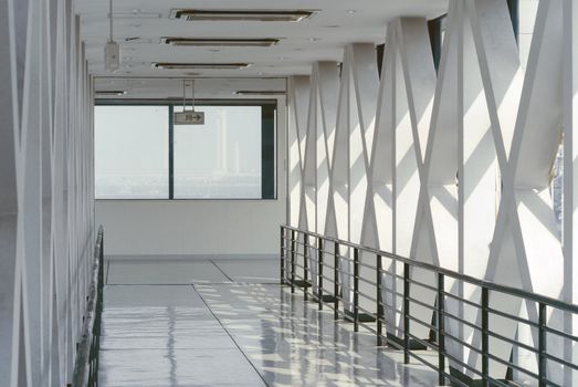 empty light corridor inside modern building