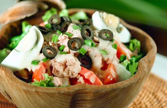 Mediterranean tuna fish salad style a healthy menu 