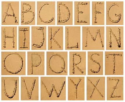 set of sandy bright alphabet