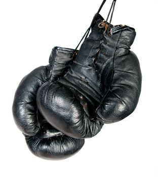 Black boxing gloves isolated on white background