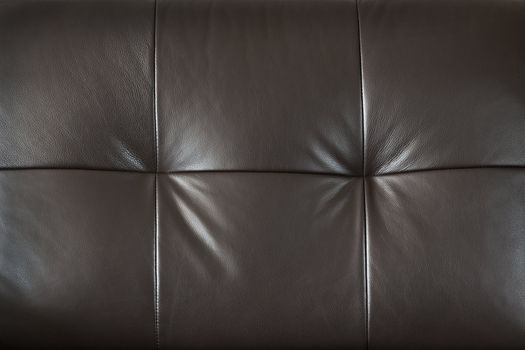 Closeup of luxurious expensive brown leather furniture, background