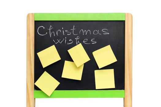 blackboard with reminders for santa