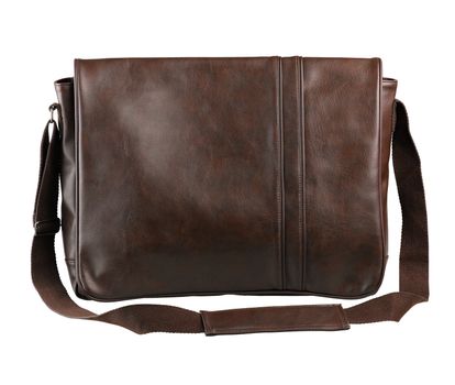cute and nice haversack bag in brown color made of genuine leather isolated 
