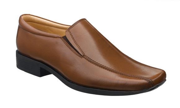 Brown leather shoe great for your working day isolated 