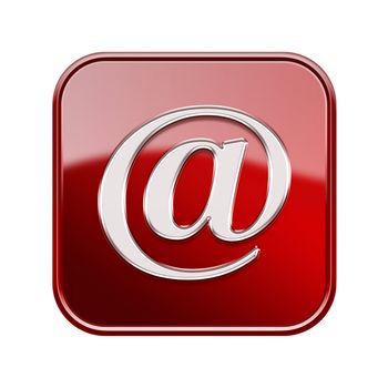 Email symbol icon red, isolated on white background