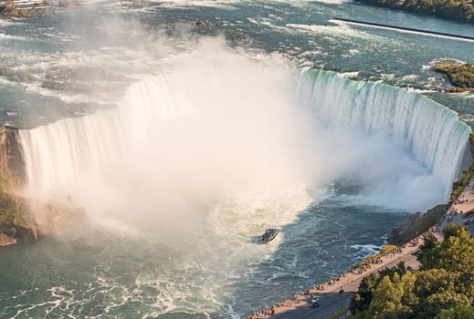 Niagara Falls aerial view from Skylon Tower platforms



