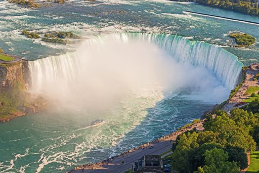 Niagara Falls aerial view from Skylon Tower platforms